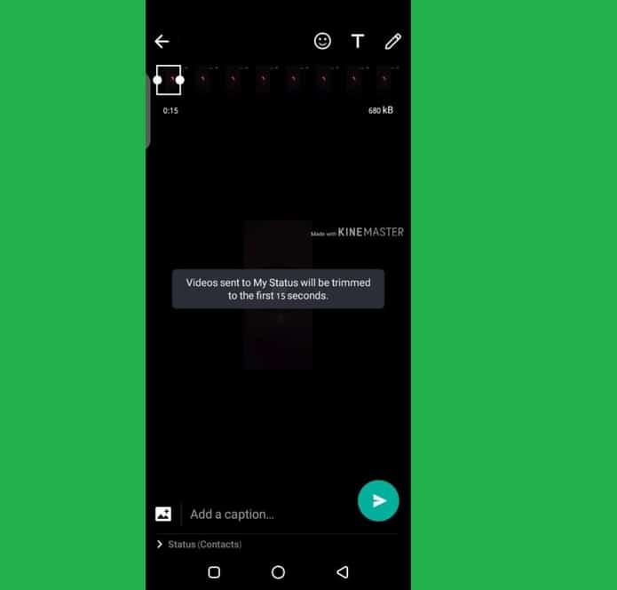 WhatsApp impôs um limite de 15 segundos para vídeos no Status