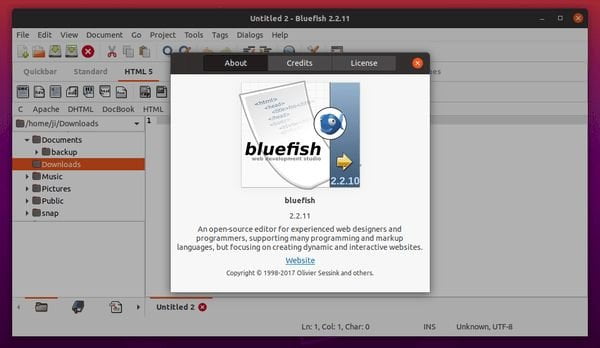 Bluefish Editor 2.2.11 lançado com compatibilidade com Python 3