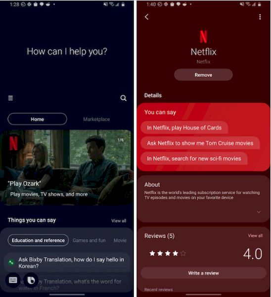 Netflix adicionou suporte ao Bixby Voice, como prometido na Unpacked