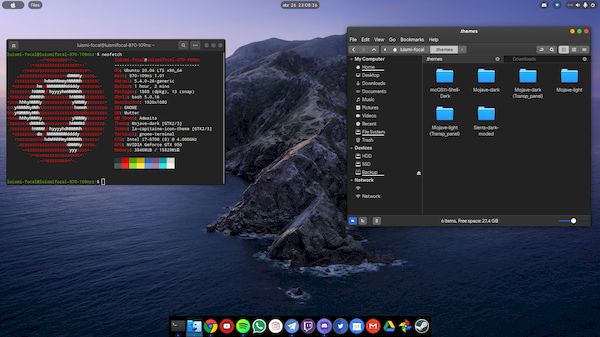 Usuário deixou o Ubuntu 20.04 com cara de macOS