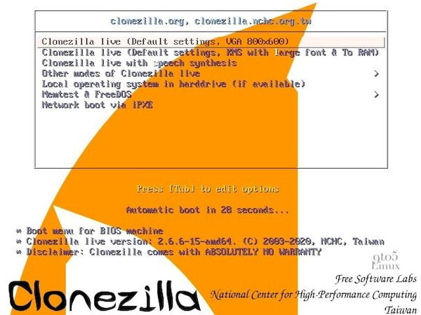 Clonezilla Live 2.6.6 lançado com o Linux Kernel 5.5, ferramentas novas e atualizadas