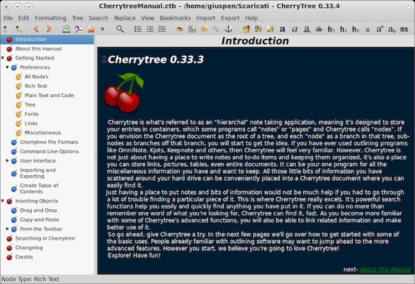 Como instalar o app de anotações Cherrytree no Linux via Flatpak