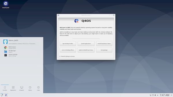 Q4OS 3.11 lançado com várias atualizações de pacotes