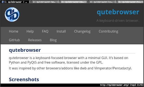 Como instalar o navegador estilo Vim qutebrowser no Linux via Flatpak