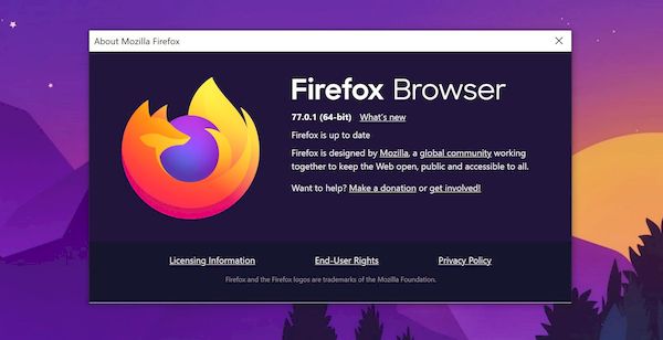Firefox 77.0.1 lançado com correção de problema da versão 77