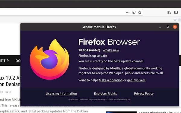 Firefox 78 beta lançado com novos requisitos mínimos para o Linux