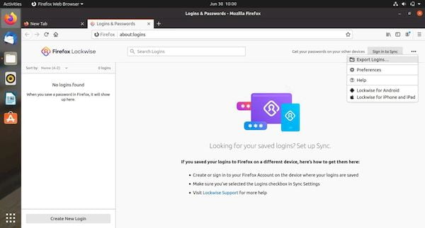 Firefox 79 beta lançado com opção de exportar senhas e logins salvos