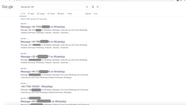 Google está indexando os números de telefone usados ​​no WhatsApp e isso levanta preocupações com a privacidade