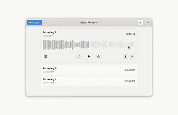 Gravador de som do GNOME recebeu um visual novo e incrível