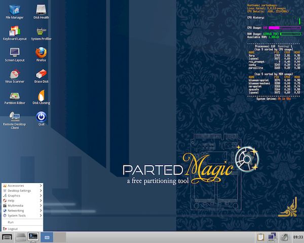 Parted Magic 2020_08_23 lançado para iniciar o fim das edições de 32 bits