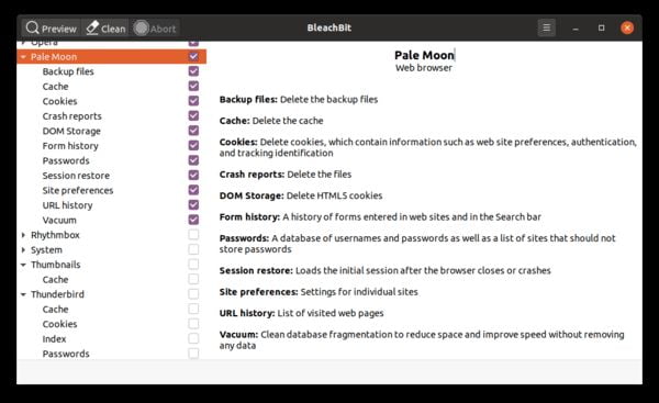 BleachBit 4.1.0 lançado com suporte a limpeza do Pale Moon e Zoom