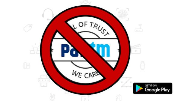 Paytm foi removido da Google Play Store por violação das políticas de jogos de azar