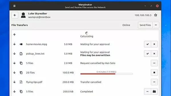 Warpinator do Linux Mint está agora disponível para todas as distros Linux