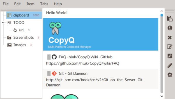 CopyQ 3.13.0 lançado com nova função de script e opções de linha de comando