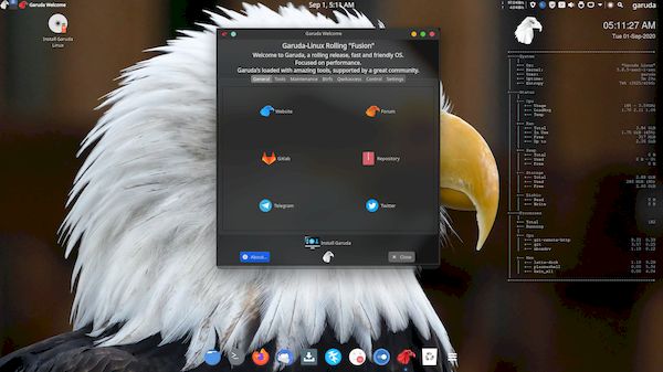 Garuda Linux 201007 lançado com gerenciadores de janelas e mais