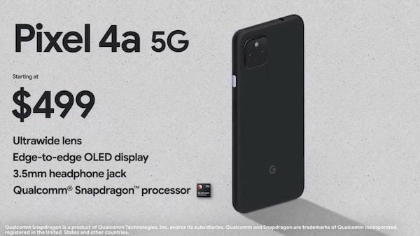 Google lançou o Pixel 5 por 699 e Pixel 4a 5G por 499 dólares