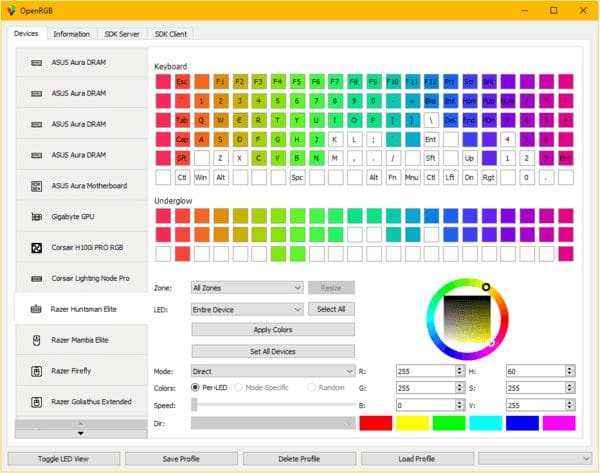 Como instalar o app de controle de iluminação RGB OpenRGB no Linux