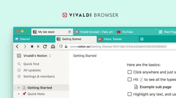 Vivaldi 3.6 lançado com uma solução para o acumulo de abas