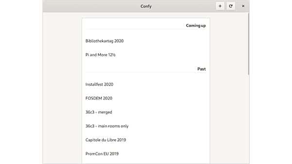 Como instalar o app de programações de conferências Confy no Linux