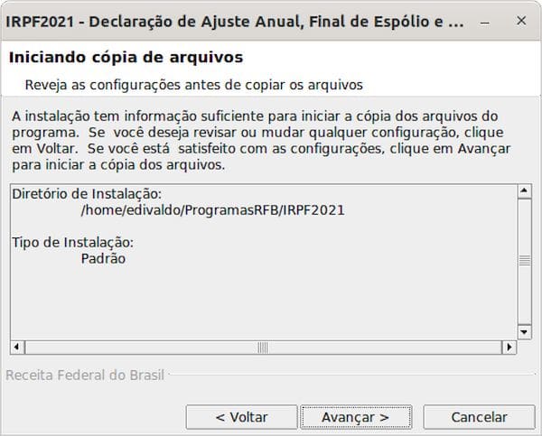 Como instalar o programa IRPF 2021 no Linux via arquivo BIN