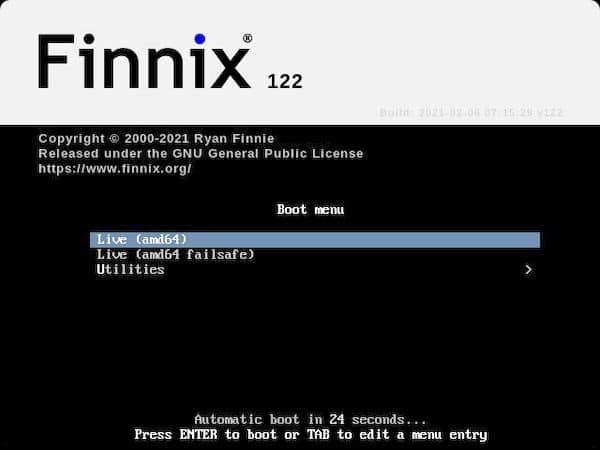 Finnix 122 lançado com inicialização mais rápida e o kernel 5.10 LTS