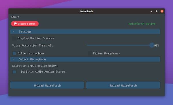 NoiseTorch, um app de supressão de ruído de microfone em tempo real para Linux