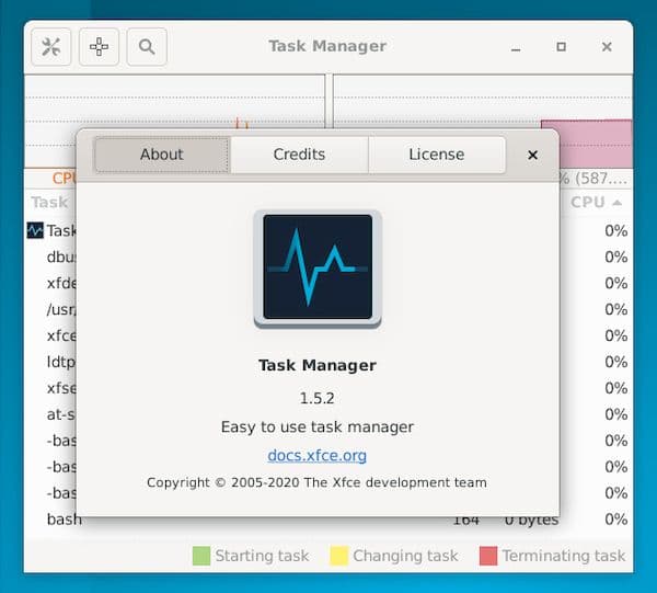 Xfce apps update de fevereiro melhora o gerenciador de tarefas e Thunar