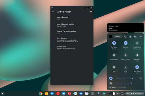 Android 11 está sendo lançado para Chromebooks no canal Beta