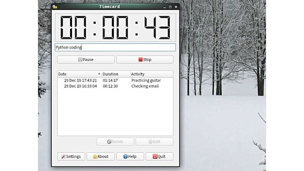 Como instalar o app de controle de tempo Timecard no Linux via Flatpak