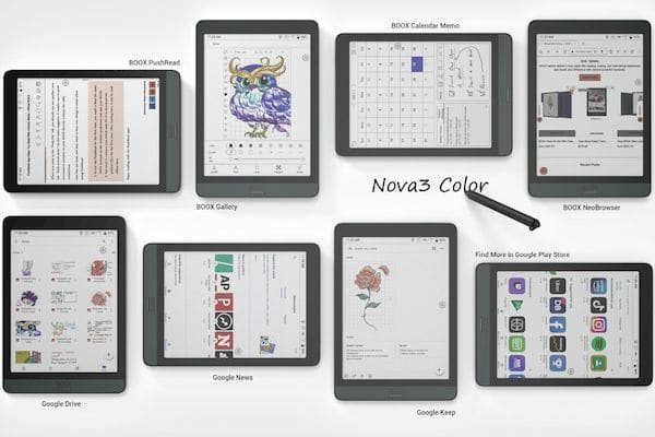 Conheça Onyx BOOX Nova3 Color, um tablet Android E Ink Color de 7.8 polegadas e eReader com suporte para caneta