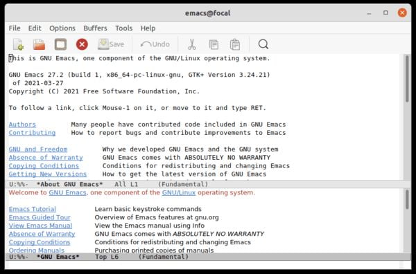 GNU Emacs 27.2 lançado como uma nova versão de manutenção