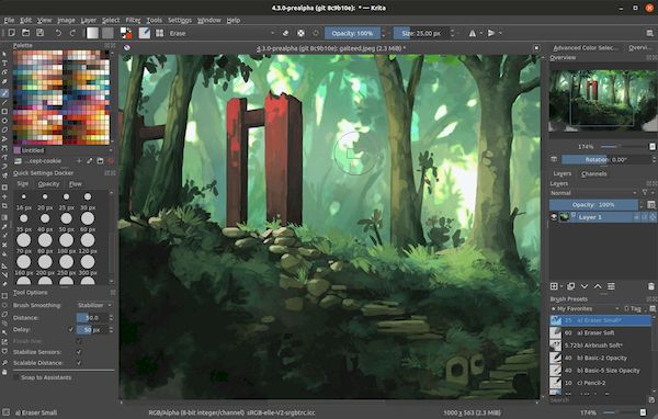 Krita 4.4.3 lançado com melhorias de estabilidade e desempenho, correções de bugs