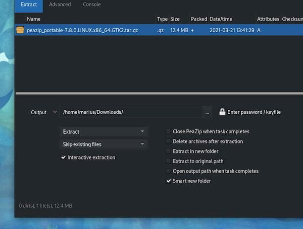 PeaZip 7.8 lançado com extração interativa, nova compilação portátil Qt5 no Linux