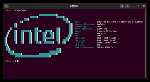 Como instalar o app de informações da CPU CPUFetch no Linux