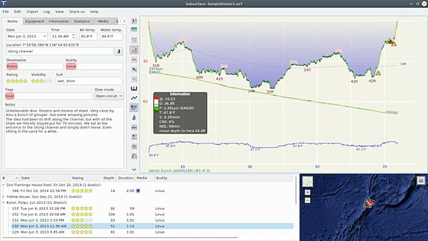 Como instalar o diário de mergulhos Subsurface no Linux via Flatpak