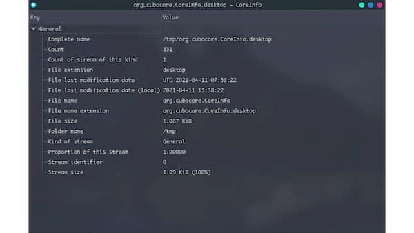 Como instalar o visualizador de metadados CoreInfo no Linux via Flatpak