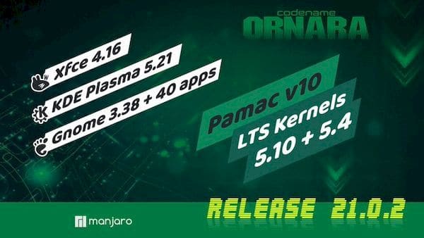 Manjaro 21.0.2 lançado com Plasma 5.21.4 e apps GNOME 40 atualizados