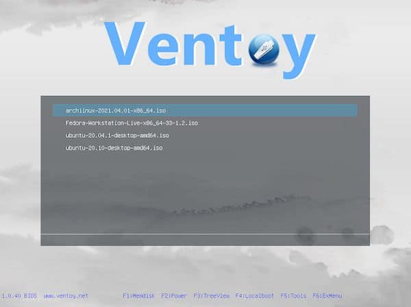 Ventoy 1.0.40 lançado com suporte de persistência para Arch e Fedora