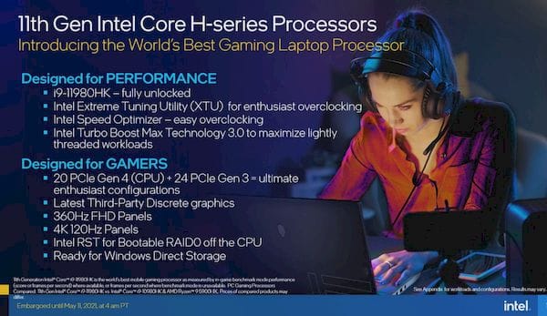 Intel apresentou os chips Tiger Lake-H para notebooks para jogos