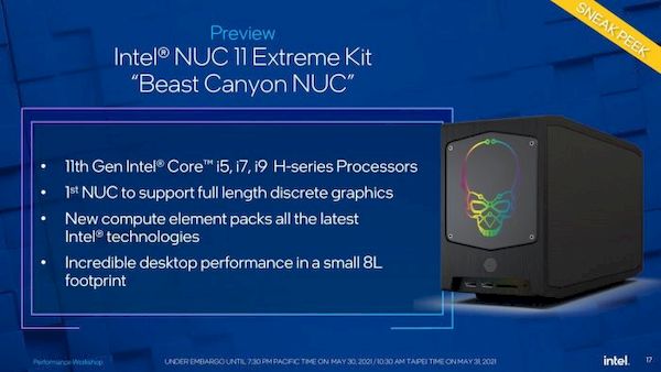 Intel apresentou o computador Beast Canyon NUC 11 Extreme e chips mobile Alder Lake