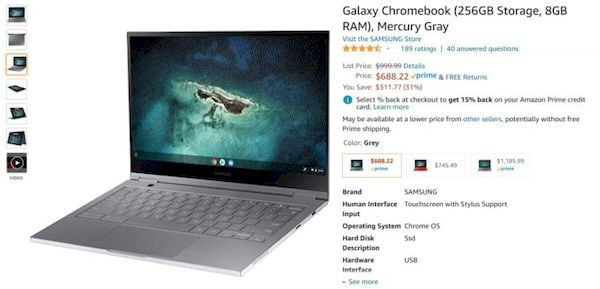 O único Chromebook OLED da Samsung está de volta com desconto