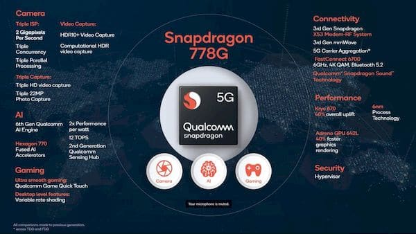 Qualcomm lançou o processador Snapdragon 778G pra telefones high tier