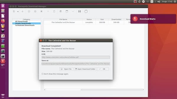 Como instalar o gerenciador de download Persepolis no Linux via Snap