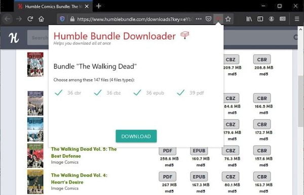 Como fazer download em massa de compras de ebooks do HumbleBundle