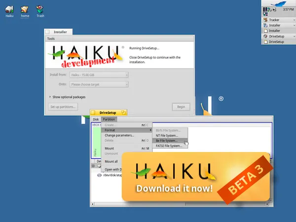 Haiku R1 Beta 3 lançado com mais código de rede do FreeBSD