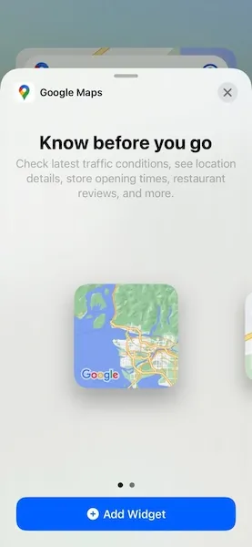 Novos widgets do Google Maps agora disponíveis para iPhone