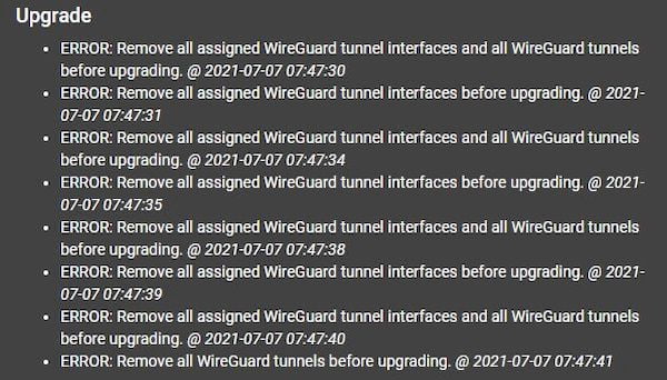 Pfsense CE 2.5.2 lançado sem o suporte do kernel ao WireGuard
