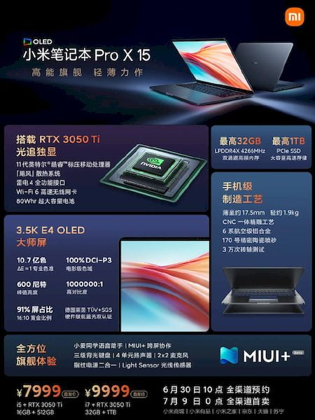 Xiaomi Mi Notebook Pro X, um laptop com tela OLED de 3.5K e mais