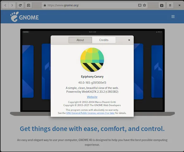 GNOME Web Canary agora está disponível para testar recursos