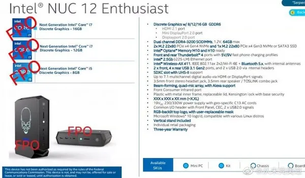 Mini PC Intel NUC 12 Enthusiast terá CPU Alder Lake e gráficos discretos